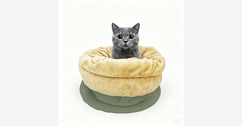 Custom 2-in-1 Cat Tunnel Bed | OEM & ODM Green Suede Plush Cat Cave with Removable Base - Model MJ-PET005 | Mingjin Puf China